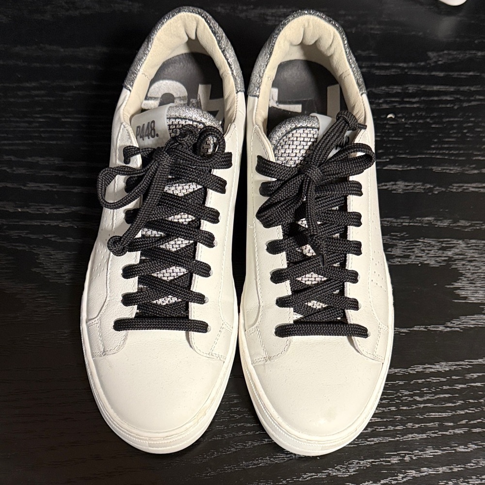 P448 White and Black Sneakers